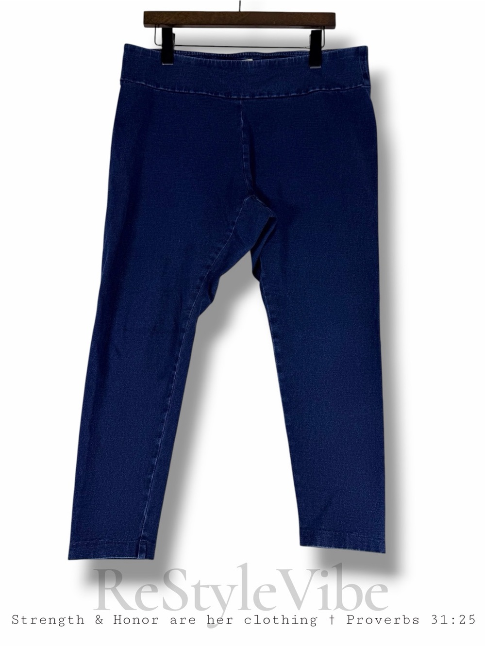 J JILL Women’s Size L Denim Jean Legging Style Ankle Pull-On Stretch PUREJILL